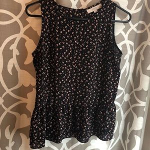 LOFT Floral Peplum Sleeveless blouse